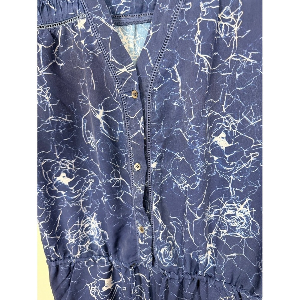 Sam Edelman Blue Floral Print Sleeveless Wide Leg Jumpsuit Women's Size‎ 4 - Picture 3 of 12